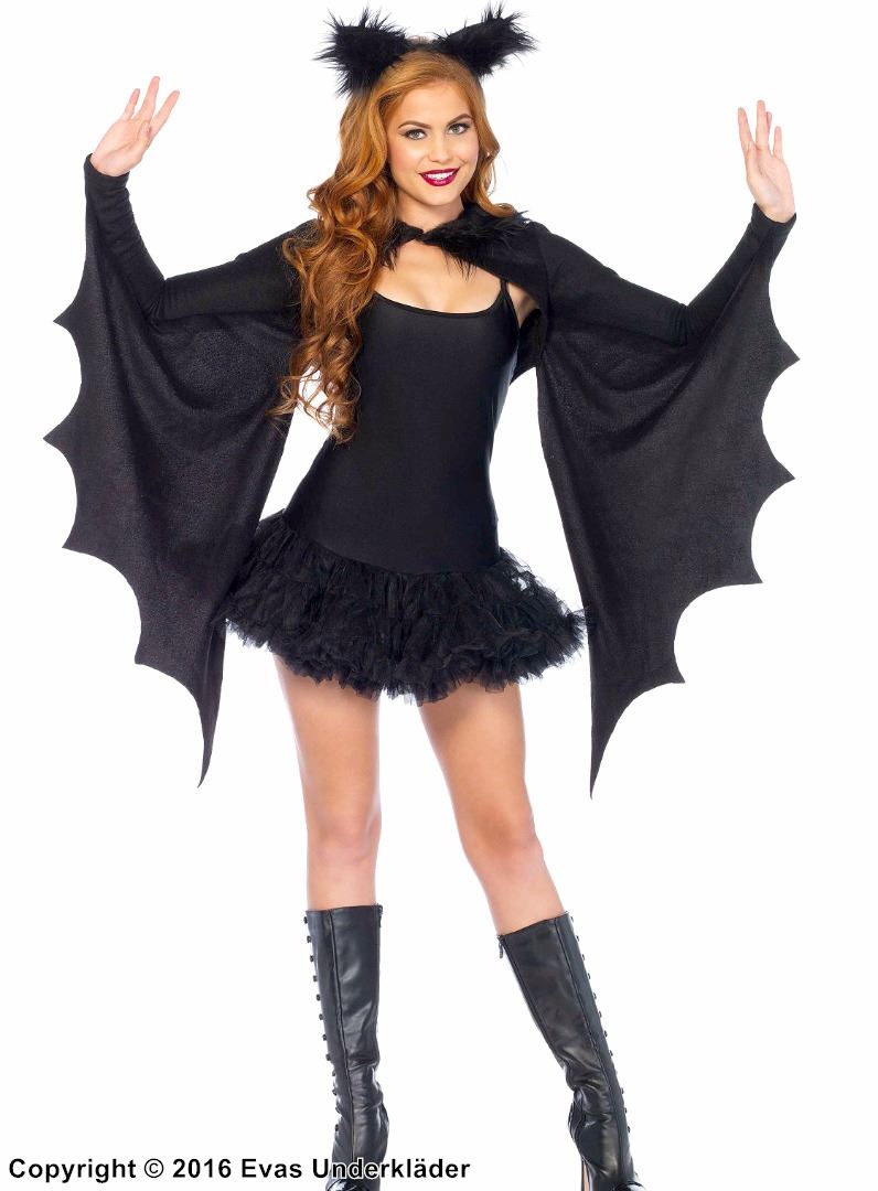 Female bat, costume set, wings, ears